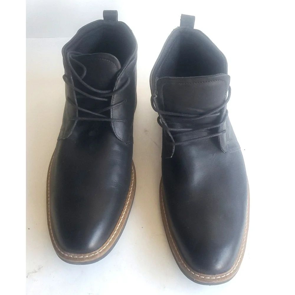 ECCO Chukka Boots Mens 10 EU‎ 43 Black Leather Lace Up Lightweight